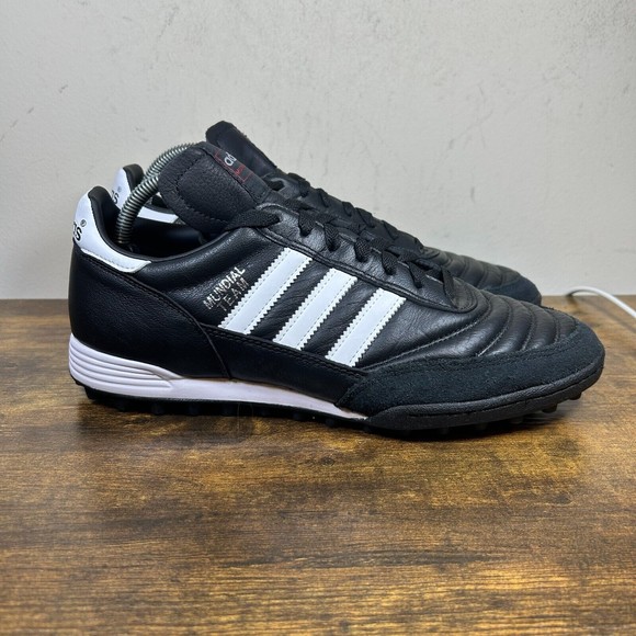 adidas Other - Adidas Mundial Team Soccer Shoes Black Leather Turf Cleats Men's Size 9.5